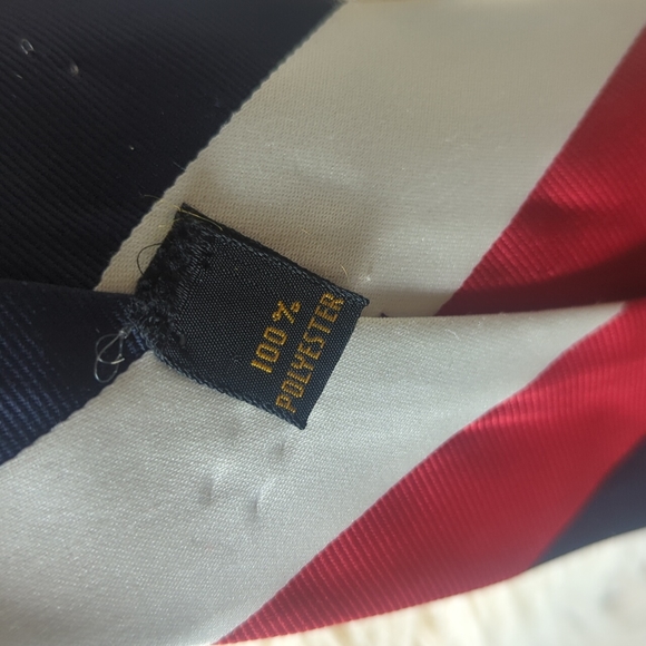 (2) Vintage Silk Ties Dark Red Paisley Navy, Red White Striped - Picture 4 of 6